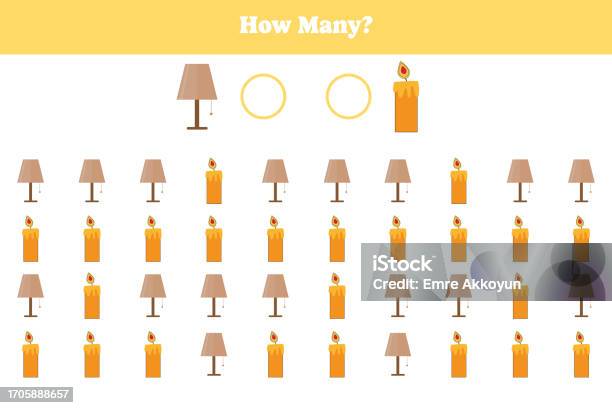 Math Game How Many How Many Are There Educational Math Game For Kids Stock Illustration ...