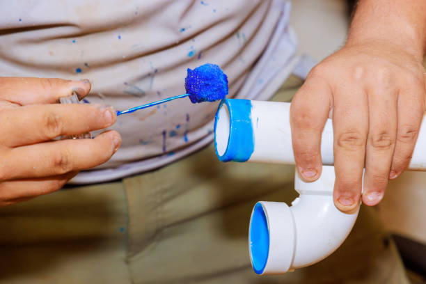istock Plastic drainage PVC pipes plumber for new house 1705896414