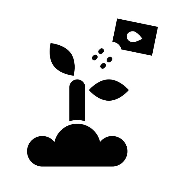 ilustrações de stock, clip art, desenhos animados e ícones de seeding vector glyph icon for personal and commercial use. - 7003