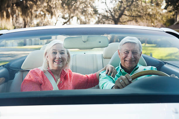 istock Senior couple in convertible 170590120