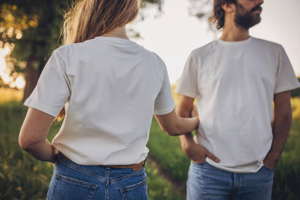 Modern couple in nature together