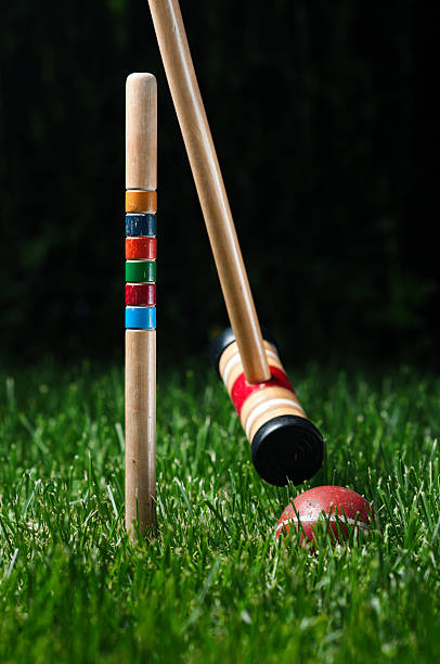 istock Croquet equipment at night time 170596165