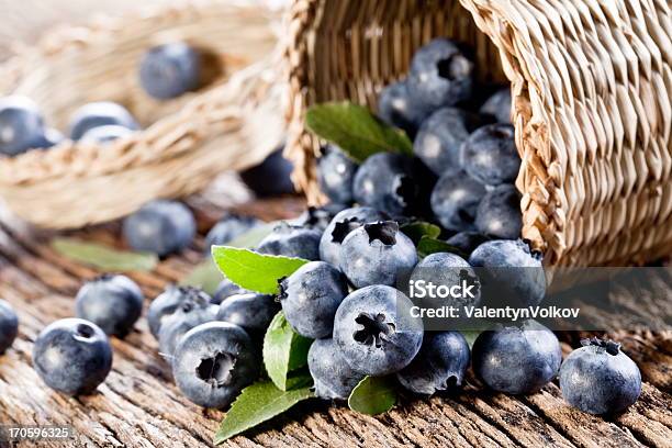 Blueberries Have Dropped From The Basket Stock Photo - Download Image Now - Basket, Blueberry, Nature