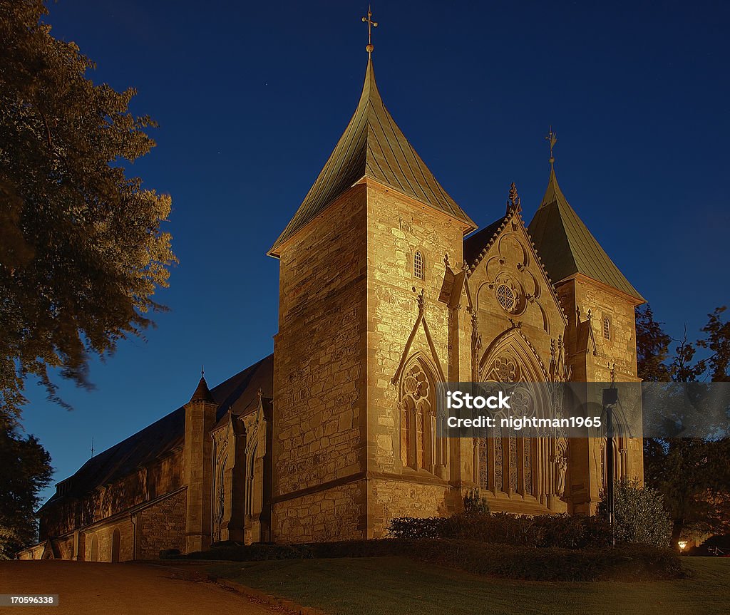 Kathedrale in der Nacht in Stavanger, Norwegen. - Lizenzfrei Stavanger Stock-Foto