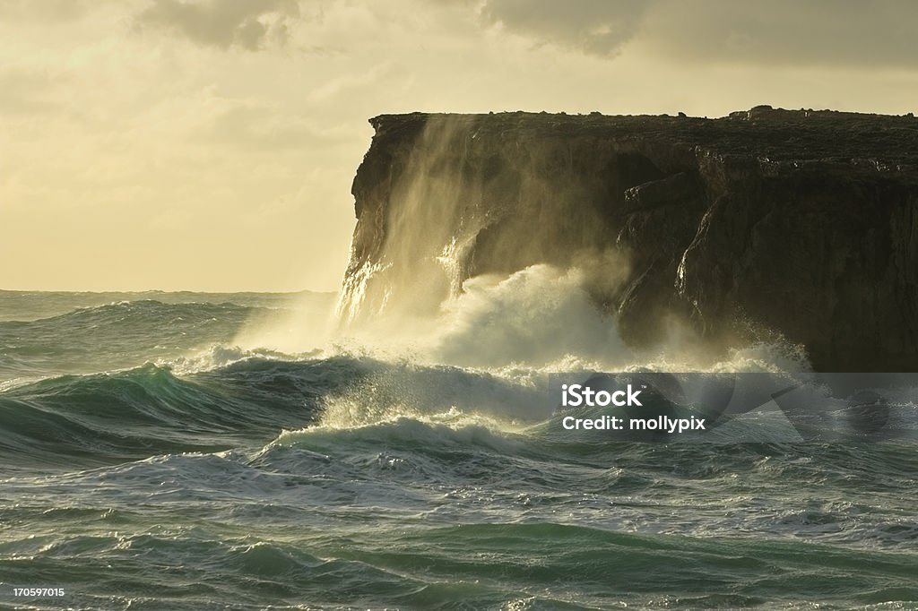 Stormy Sea Stormy Sea in the Late Afternoon Light, Pondalowie, South Australia. Cliff Stock Photo