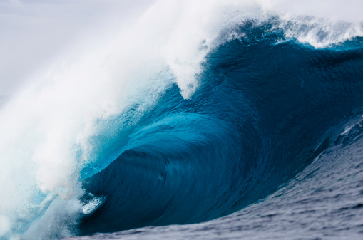 Mother Nature in full force. Get up close and personal with a huge wave as it roars across the reef.