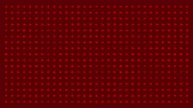 Pattern of Stars Rotating and Morphing Deep and Bright Red and Blinking Black Background