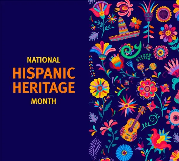 Vector illustration of National Hispanic heritage month festival banner