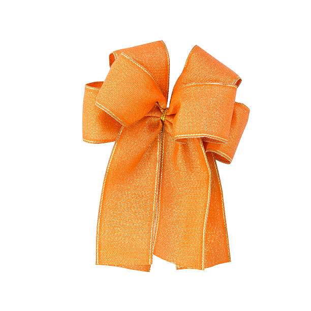 istock orange ribbon isolated on white with clipping path 170602301