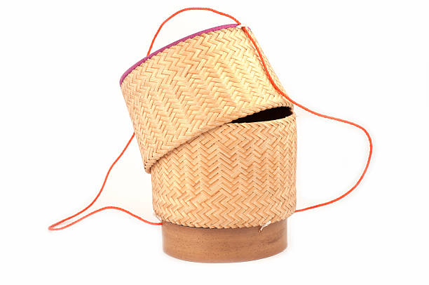 istock Wooden rice box thai style 170602659