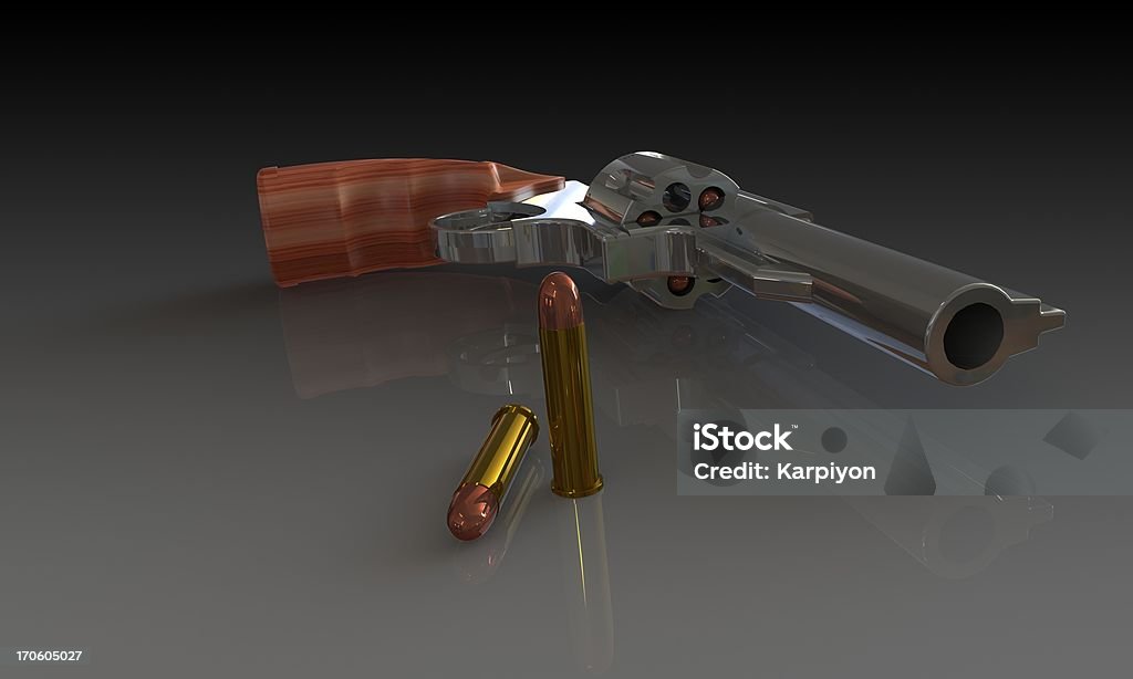 Револьвер с боеприпасов и пули изолированные - Стоковые фото Безопасность роялти-фри