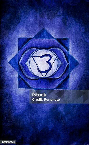 Chacra Seis Terceiro Olho - Arte vetorial de stock e mais imagens de Chacra - Chacra, Azul marinho, Vitalidade