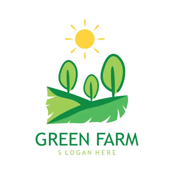 Vector illustration of Landscape Farmland Logo Template