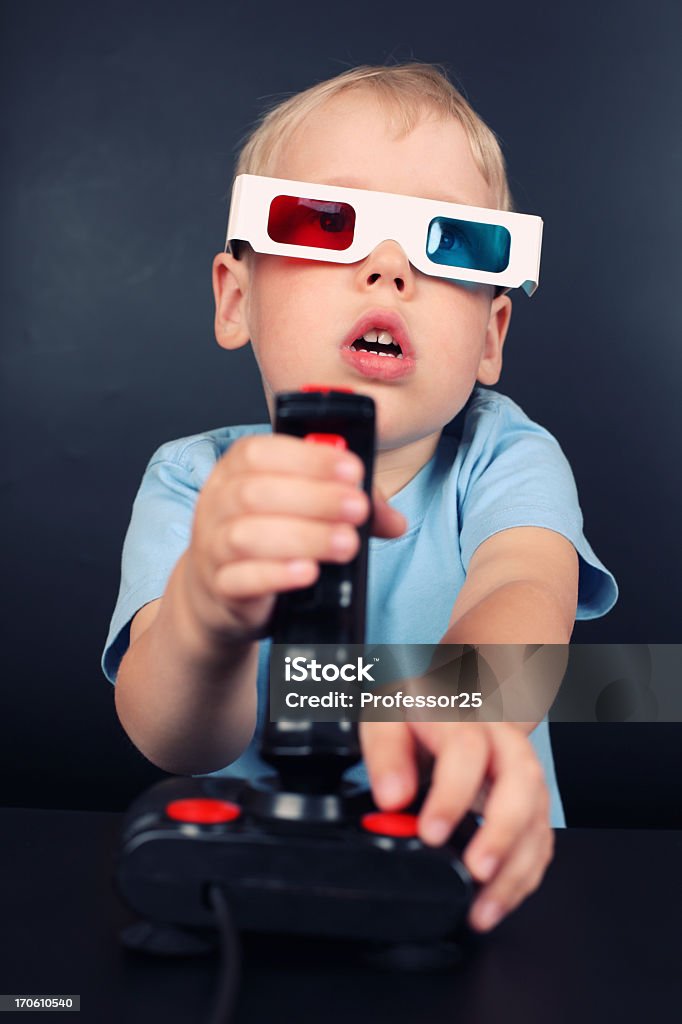 Junge Retro 3D Gamer - Lizenzfrei 1980-1989 Stock-Foto