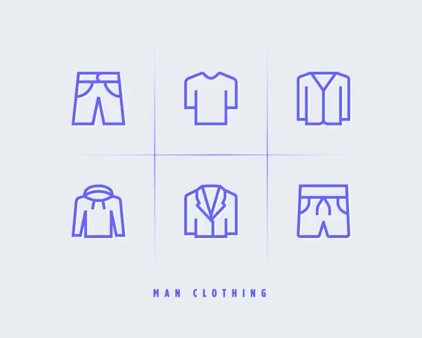 Vector illustration of Man clothing icons
