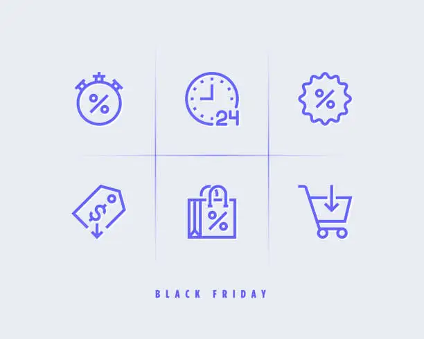 Vector illustration of Black Friday icons