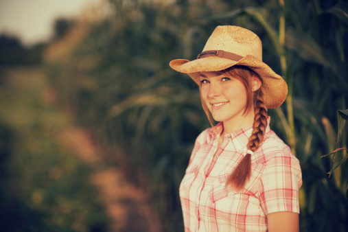 Portrait of a Mississippi teenage girl on the farm.