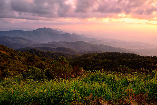 istock Beautiful mountain on gold sunset background. 170613374
