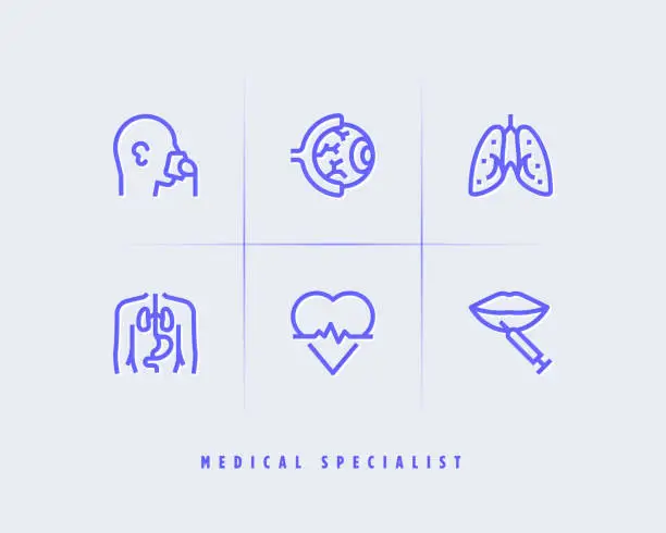 Vector illustration of Medical specialist icons