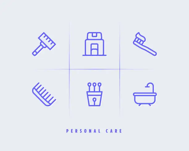 Vector illustration of Personal care icons