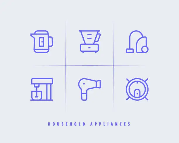 Vector illustration of Household appliances icons