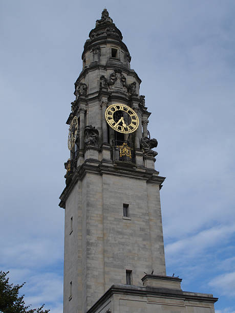 istock Cardiff City Hall tower with clock face 170614846