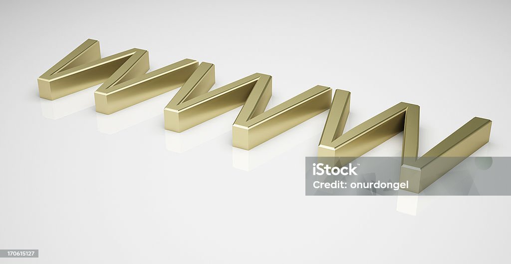 World Wide Web (WWW) Golden WWW Symbol Alphabet Stock Photo