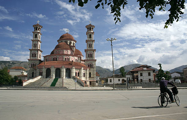 Images of Albania | Square in Korcha Photo taken 2006 in the town of Korcha, AlbaniaCLICK ON THE LINKS BELOW FOR HUNDREDS MORE SIMILAR IMAGES: tirana photos stock pictures, royalty-free photos & images
