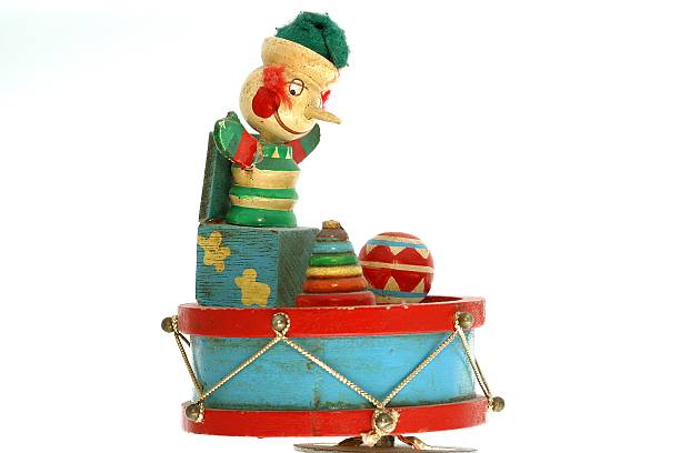 istock Old wooden music box with punchinello 170615256