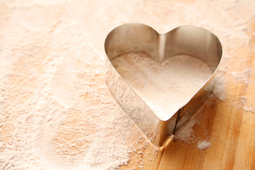 Heart shaped dough cutter to make cookies