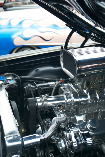High powered engine from a classic American Hot Rod.