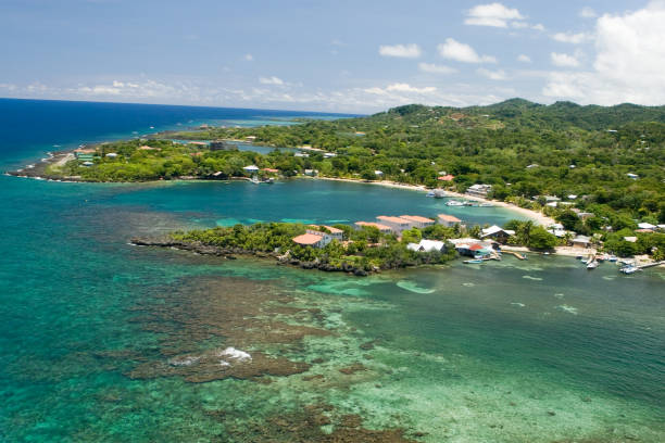 istock Aerial view of tropical island 170615917