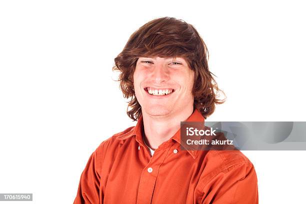행복한 젊은 남자 주황색 20-24세에 대한 스톡 사진 및 기타 이미지 - 20-24세, 20-29세, 감정