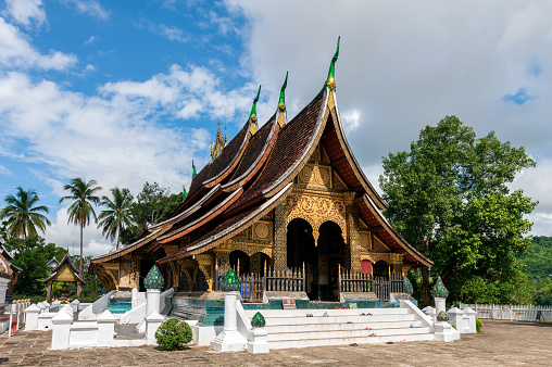 White pagoda in Phrathat Doi Leng temple, Thailand.