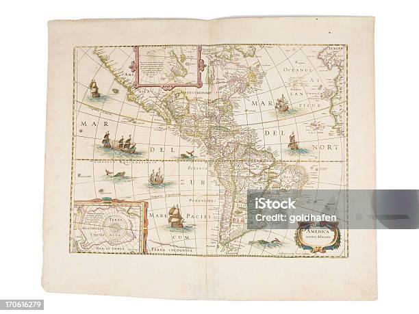 America - Immagini vettoriali stock e altre immagini di Carta geografica - Carta geografica, Il passato, Brasile