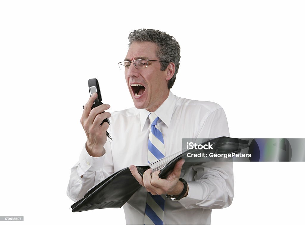 Geschäftsmann schreien am Telefon - Lizenzfrei Am Telefon Stock-Foto