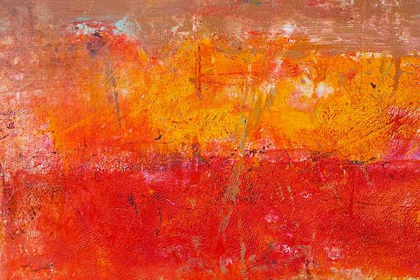 tło pomalowany na czerwono sztuka tło. - vibrant color red abstract acrylic painting zdjęcia i obrazy z banku zdjęć