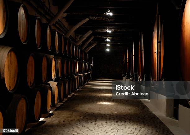 Bodega De Vinos Puertos Foto de stock y más banco de imágenes de Barril - Barril, Barril de vino, Bodega - Almacén