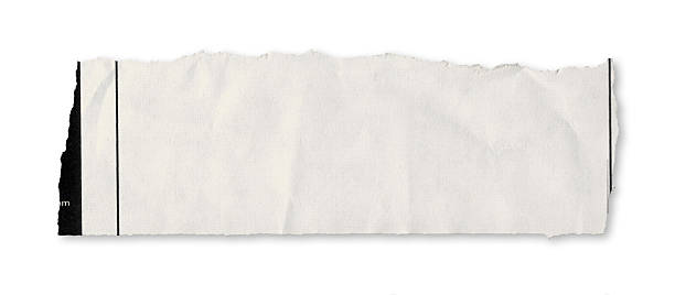 A single piece of torn newspaper on a white background