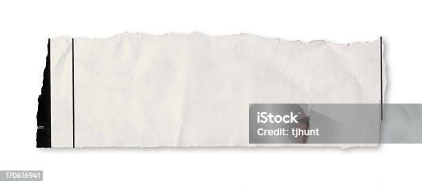 A Single Piece Of Torn Newspaper On A White Background Stock Photo - Download Image Now