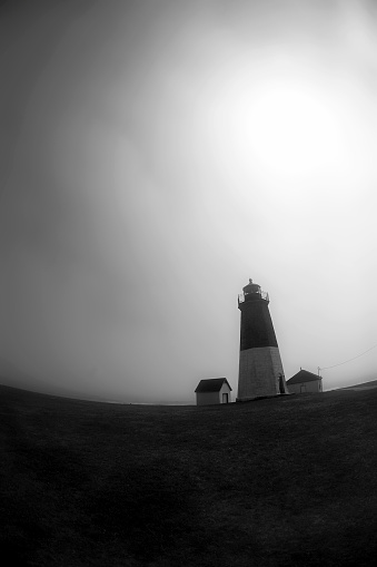 Lighthouse in the fog. Narragansett, RI.