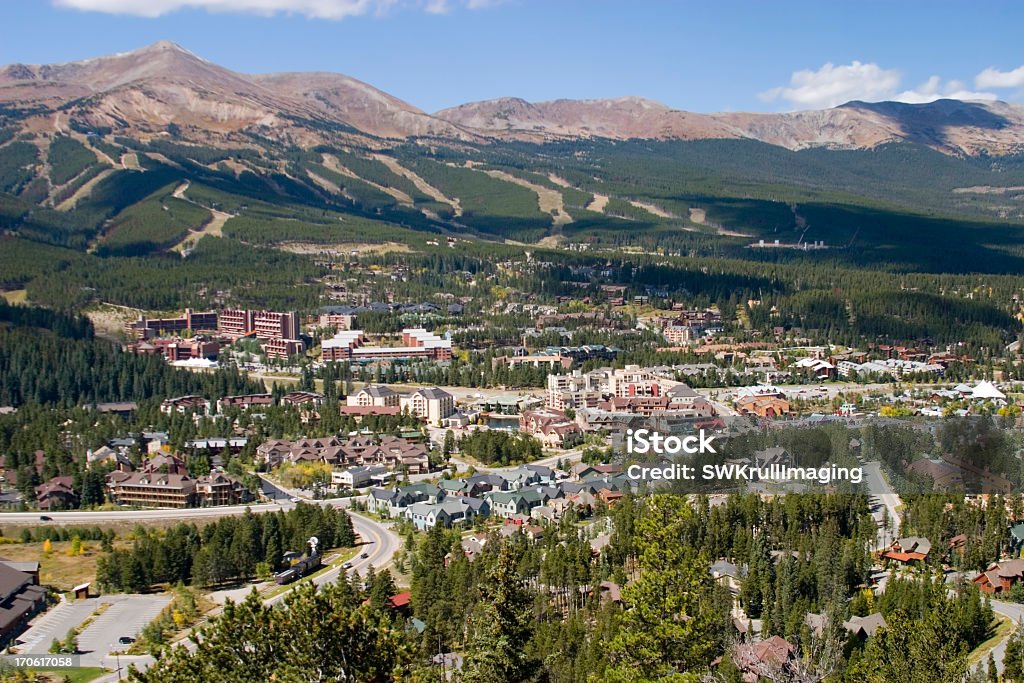 Vista aérea de la ciudad de Breckenridge - Foto de stock de Colorado libre de derechos