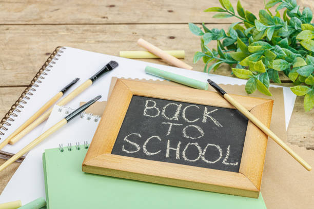 istock Back to school concept. Eco friendly supplies, recycling materials, zero waste technologies 1706170905