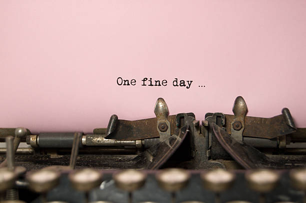 One Fine Day....on antique typewriter The words - " one fine day " as shown to have been written on a antique typewriter with room for copy. poet stock pictures, royalty-free photos & images