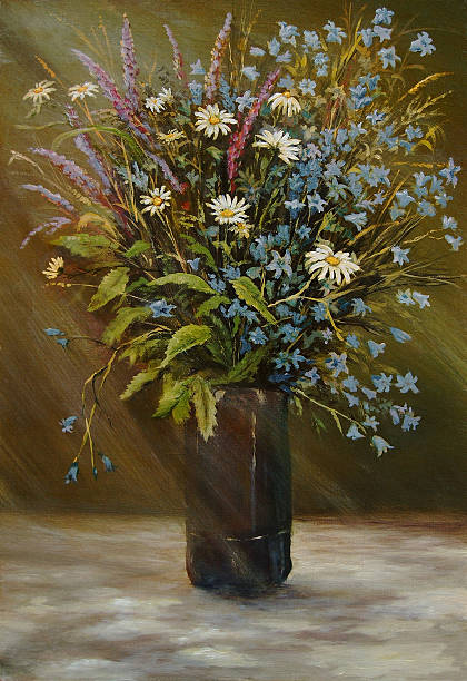 bouquet Painting. A canvas, oil.Here you will find my landscape oil-painting, and also a little still-life and imagination Blewit stock illustrations