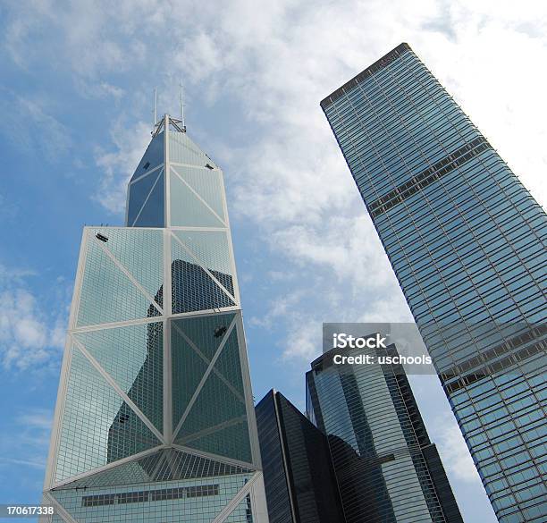 Hk Skyscrapers Bank Of China Stock Photo - Download Image Now - Stock Market and Exchange, Admiralty District - Hong Kong, Architecture