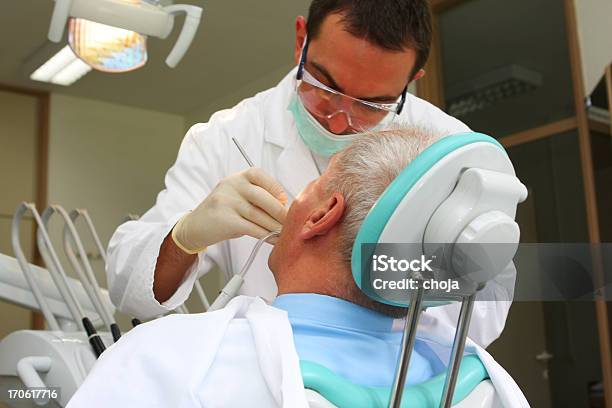 Senior Patient At The Dentist Stock Photo - Download Image Now - Dental Equipment, Dental Health, Dentist