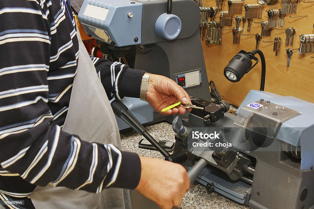 Loja das Chaves em work.making tecla de reserva - Royalty-free Chave Foto de stock