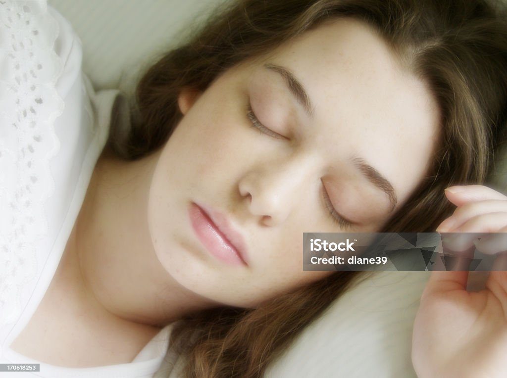 sleeping beauty a young woman sleeping 12-13 Years Stock Photo