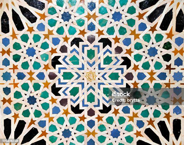 Detail Of Mosaics In Nasrid Palace Of Alhambra Sevilla Spain Stock Photo - Download Image Now